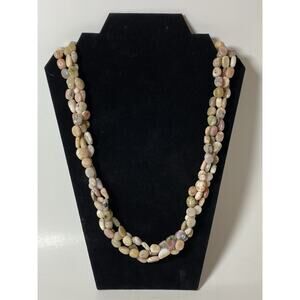Pink Opal Free Form Multi Strand Beaded Necklace